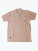Premium Textured Polo T-Shirt – Classic Beige (230–240 GSM)