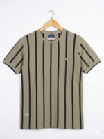 Muted Brown with Black Vertical Stripe Premium T-Shirt (120–220 GSM)