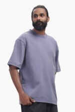 Premium Oversized 100% Cotton t shirt 220GSM to 240GSM muted slate purple colour
