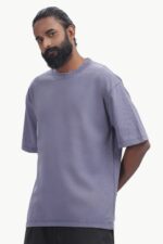 Premium Oversized 100% Cotton t shirt 220GSM to 240GSM muted slate purple colour - Image 6