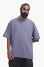 Premium Oversized 100% Cotton t shirt 220GSM to 240GSM muted slate purple colour - Image 5
