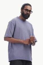 Premium Oversized 100% Cotton t shirt 220GSM to 240GSM muted slate purple colour - Image 3