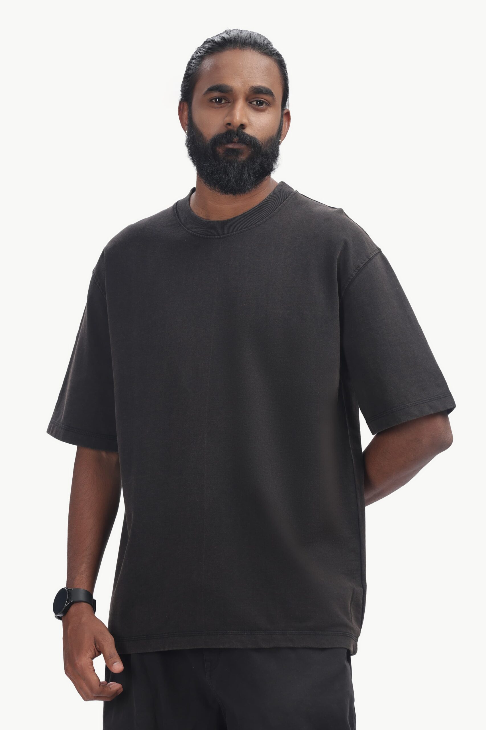 1000323092 Premium Oversized 100% Cotton t shirt 220GSM to 240GSM Black colour - Image 1