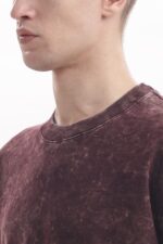 Half Sleeve; Round Neck; Oversized Fit; Premium Muted Maroon Mineral-wash finish colour Casual wear Fabric: 100% Cotton, Single Jersey Knitted, Drop Shoulder Over Sized 220-240GSM - Image 4
