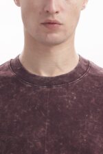 Half Sleeve; Round Neck; Oversized Fit; Premium Muted Maroon Mineral-wash finish colour Casual wear Fabric: 100% Cotton, Single Jersey Knitted, Drop Shoulder Over Sized 220-240GSM - Image 3